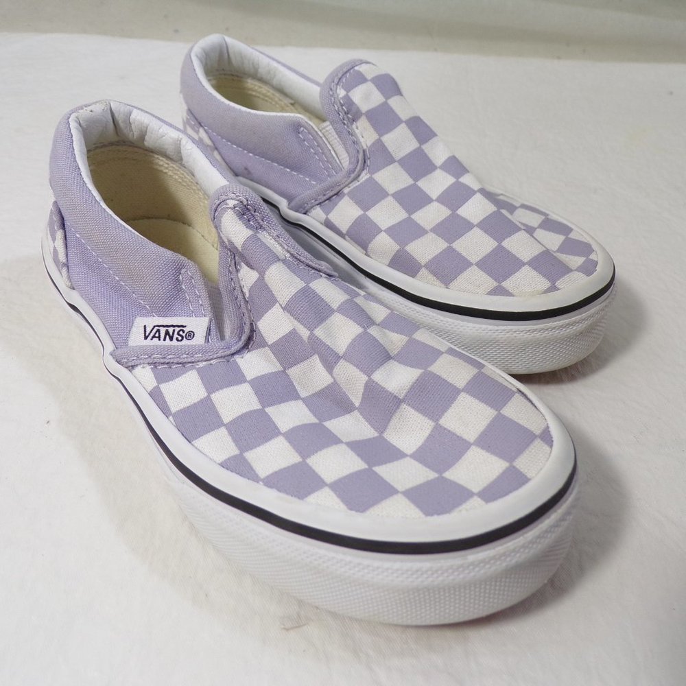 Vans Kids/Girls Size 11 Lavender Check, Very good condition. Slip on.